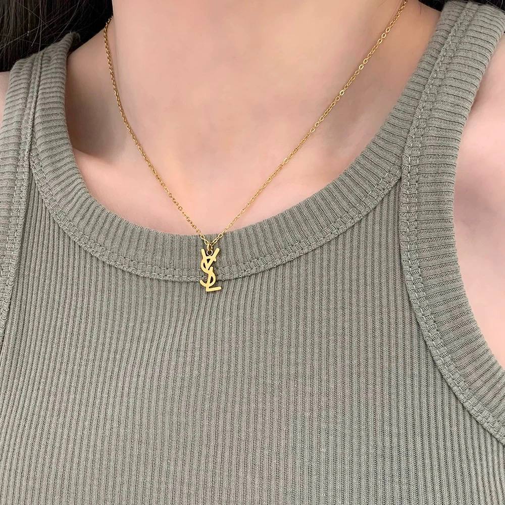 Elegant YSL Logo Necklace