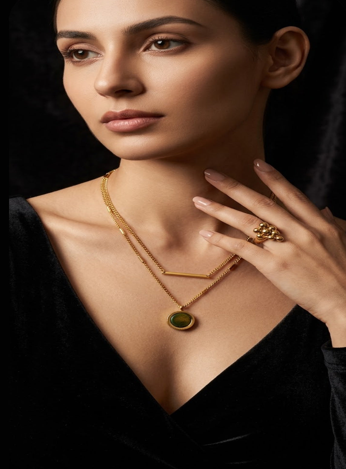 Emerald Layered Luxe Necklace