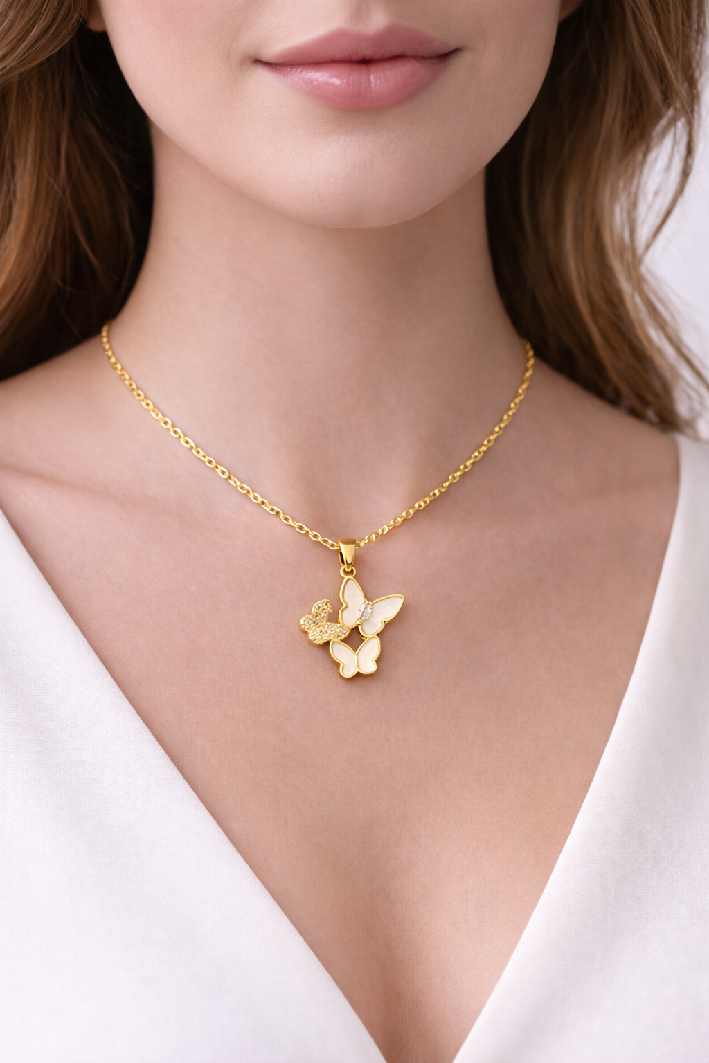 Golden Butterfly Grace Necklace