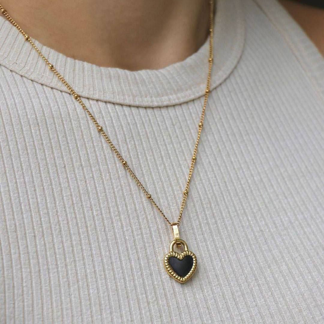 Golden Heart Charm Necklace