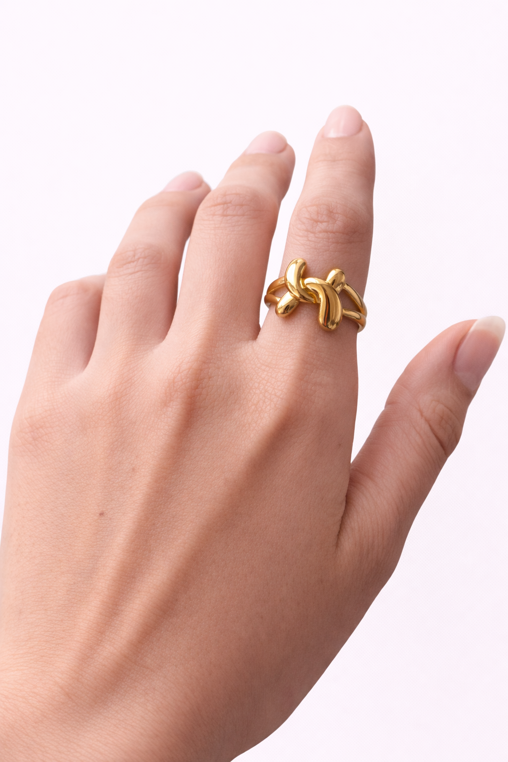 Golden Knot Statement Ring
