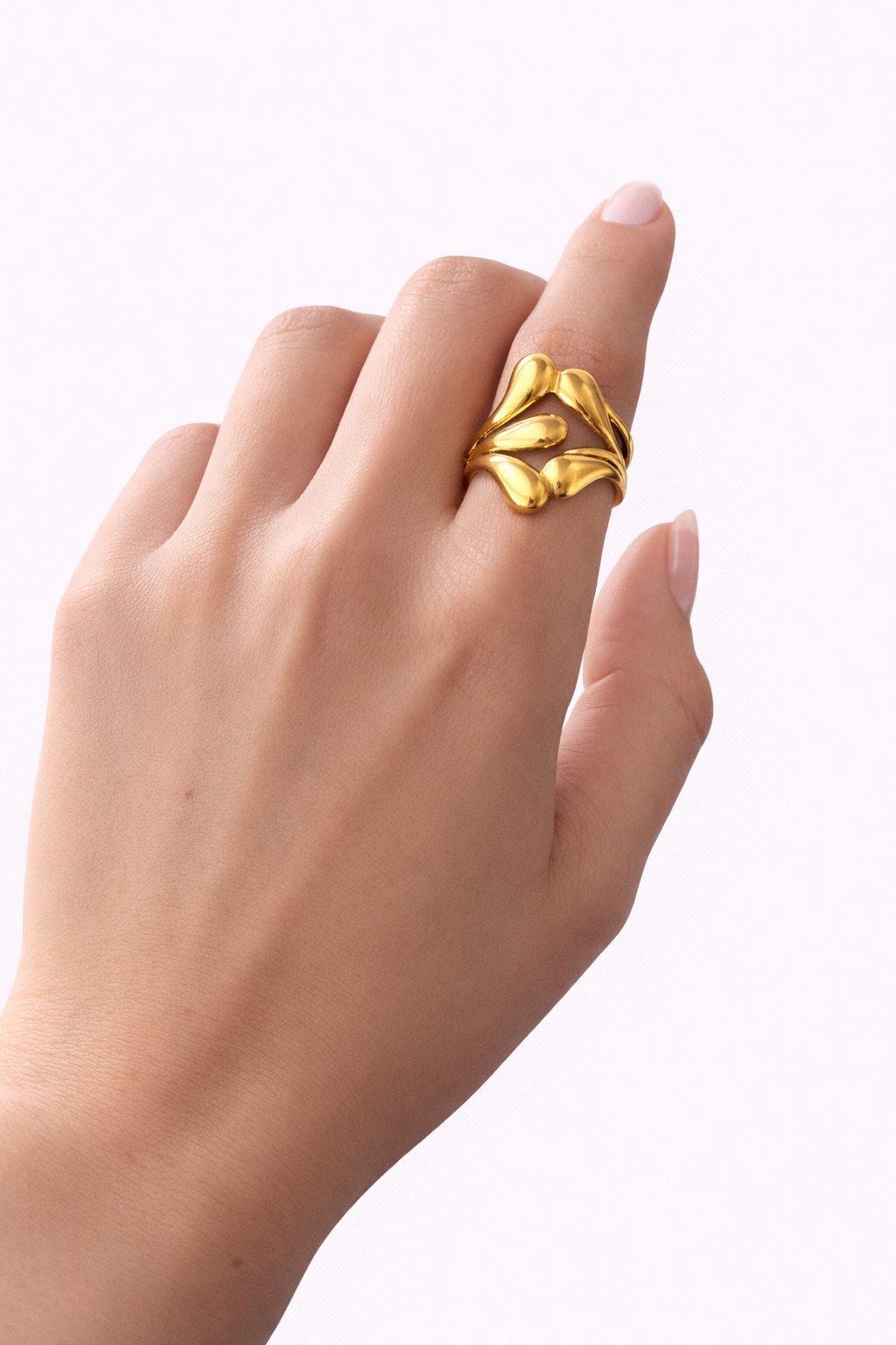 Golden Liquid Loop Ring