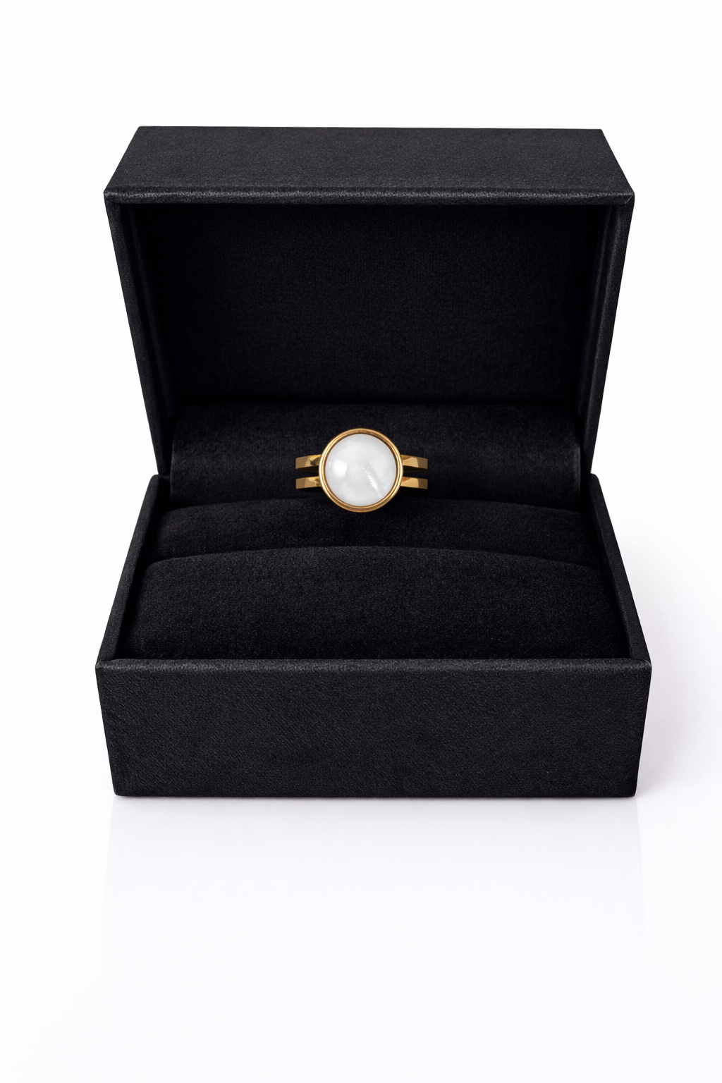 Golden Moonstone Circle Ring