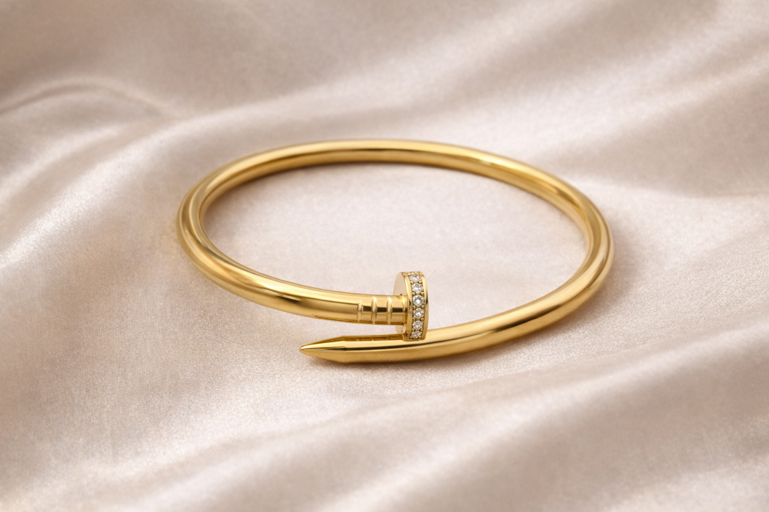 Golden Nail Bangle Bracelet