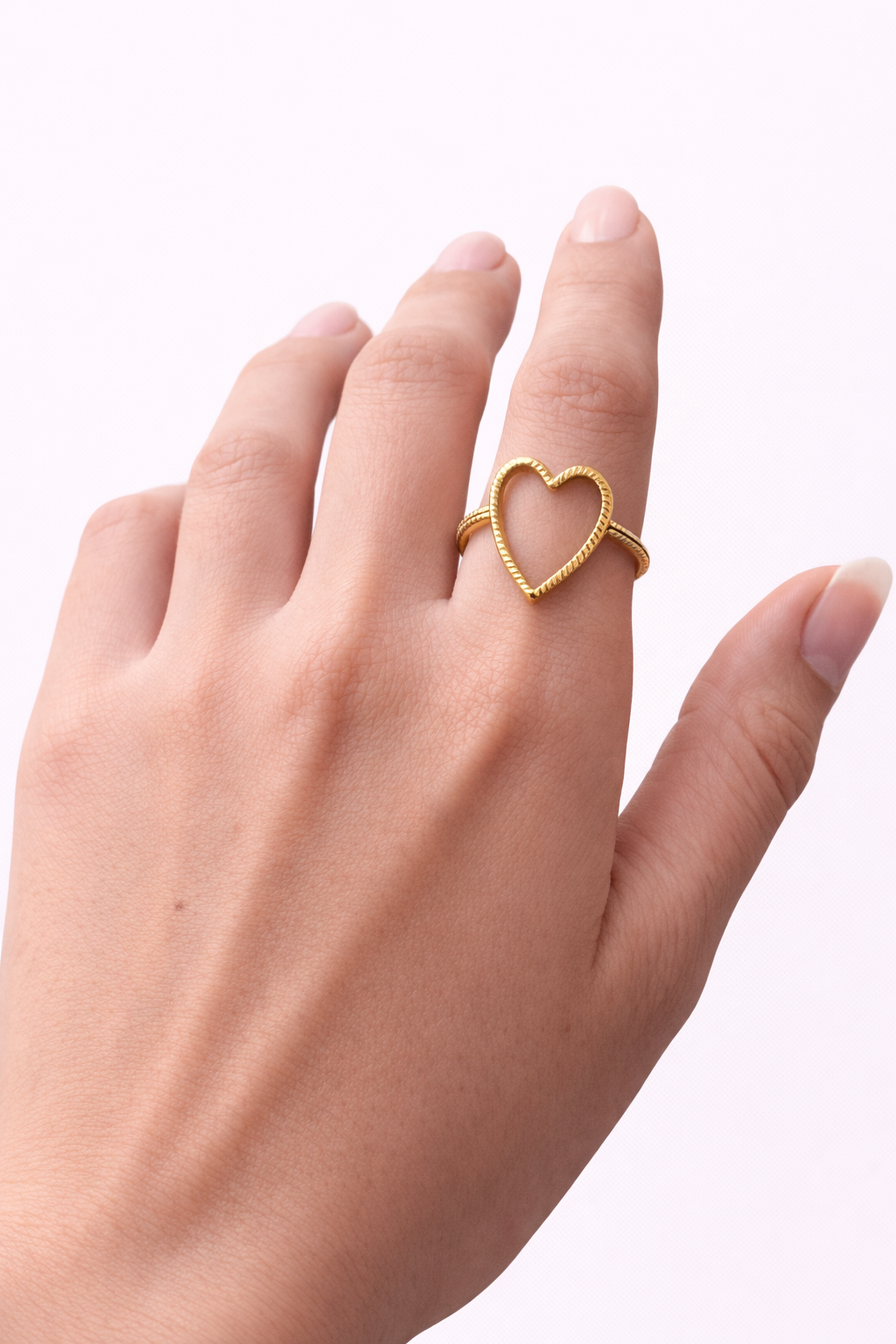 Golden Open Heart Ring