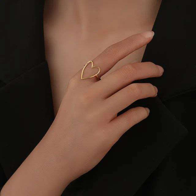 Golden Open Heart Ring