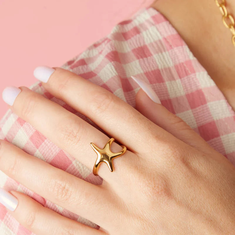 Golden Starfish Ring