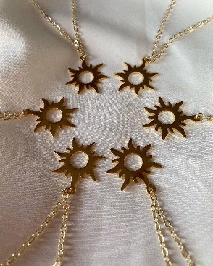 Golden Sun Charm Necklace