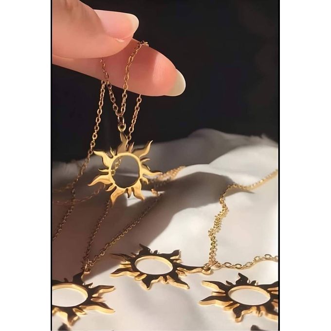 Golden Sun Charm Necklace